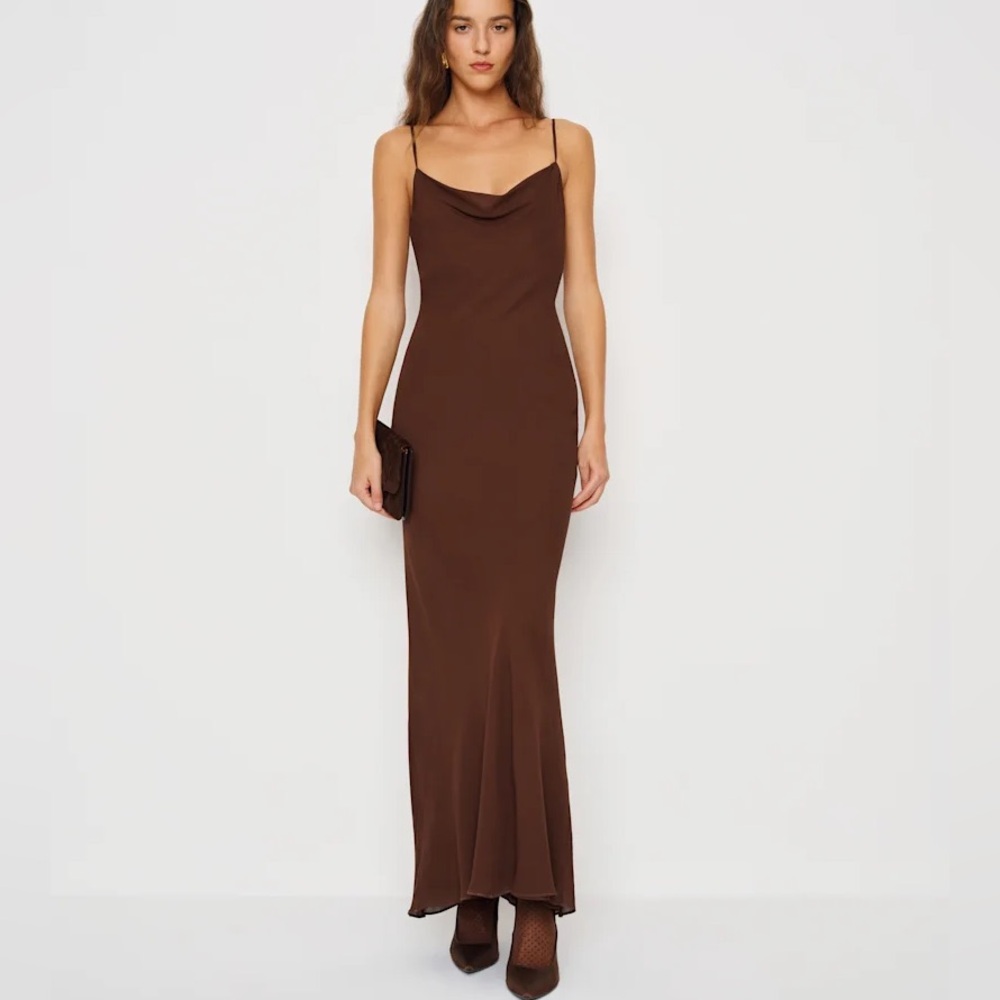 Reformation Drina Dress in Cafe NWT Sz Medium